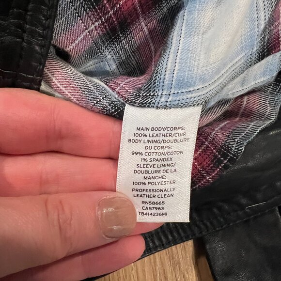 Treasure & Bond 100% Leather Moto Jacket Size XXS - Picture 7 of 9